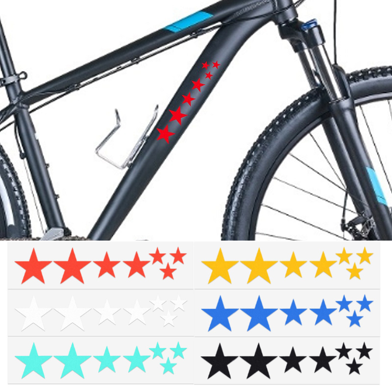 Cycling Gear Material - 1 シートマウンテンバイク反射ステッカーフレームホイールリムステッカー蛍光星 MTB 自転車リフレクターデカールアクセサリー