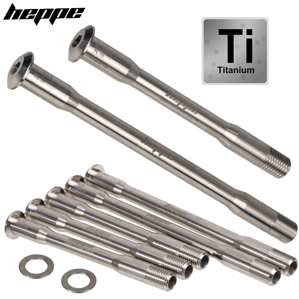 Quick Release Skewer - HEPPE超軽量チタン合金スルーアクスルMTB/ロードバイクフロントリアスルーアクスルTC4チタンバイクシャフトフロントフォークリアハブスキュワー