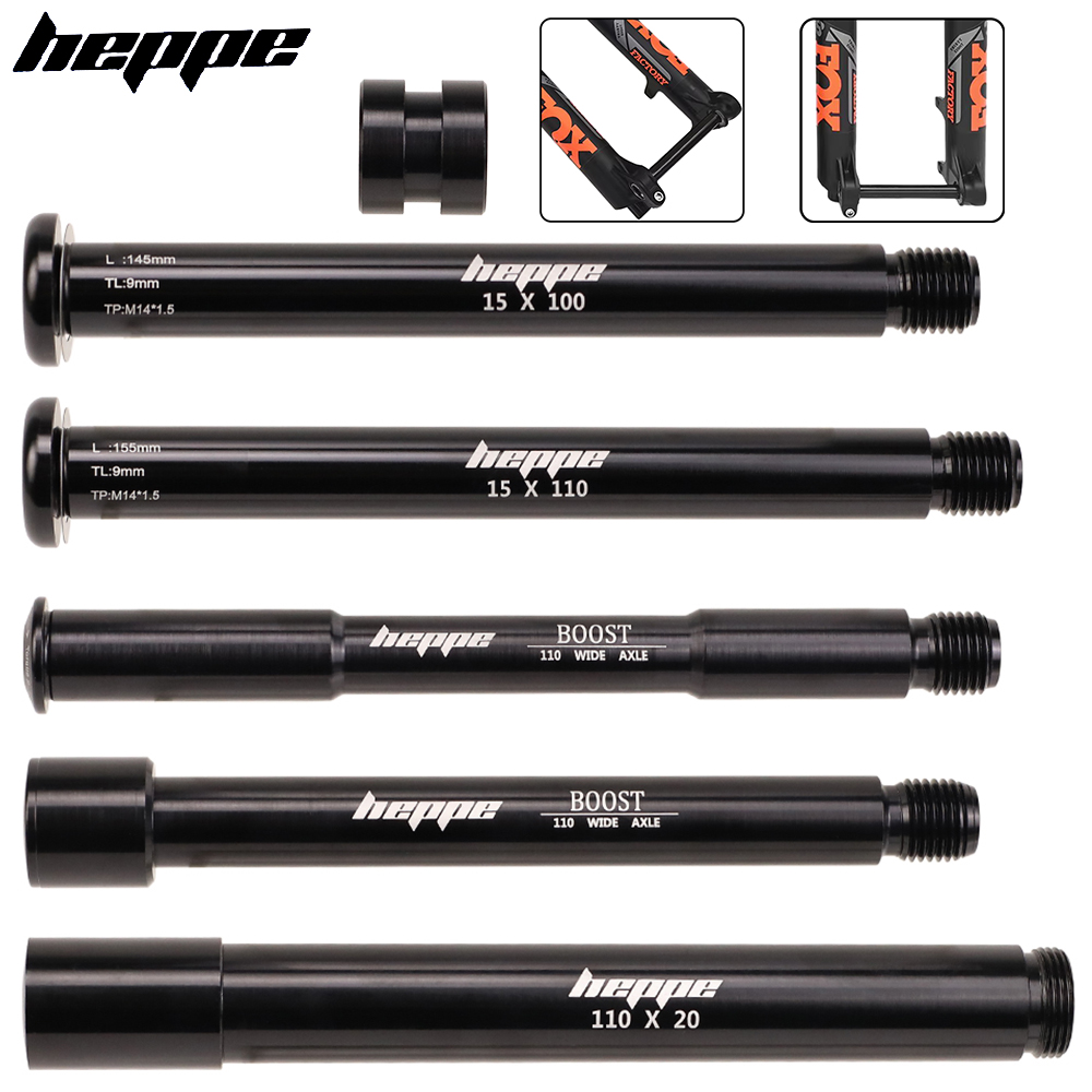 Quick Release Skewer - HEPPEバイク15x100/110 20x110スルーアクスルMTBフロントフォークシャフトスキューバー自転車フロントホイールハブアクスル（FOX 32/34/36/38/40フロントフォーク用）