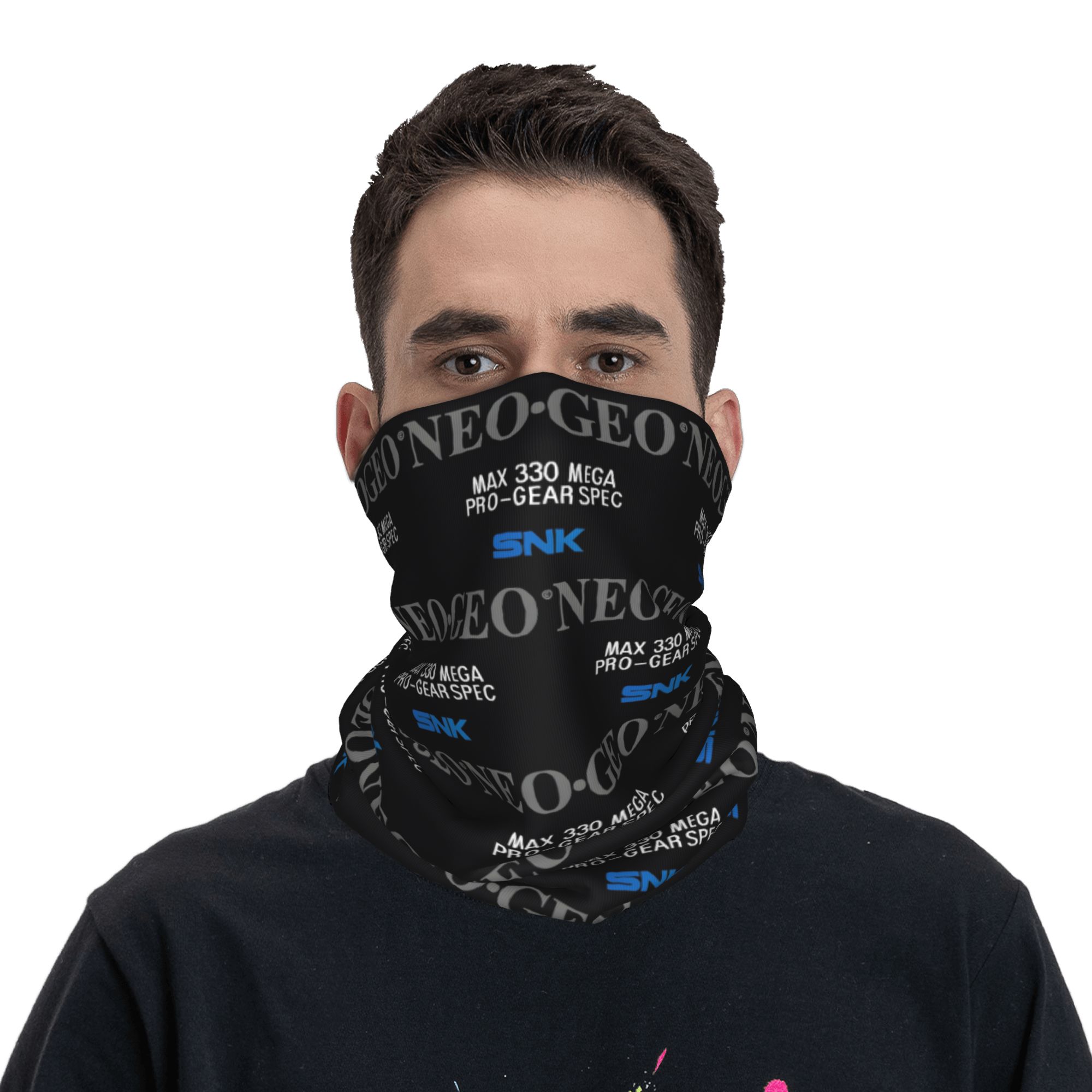 Cycling Face Mask - ネオジオロゴ、ネオジオアーケード柄のバンダナ、ネックカバー、プリントマスク、スカーフ。多用途に使えるフェイスマスク。男性、女性、大人向け。洗濯可能。サイクリングにも最適。