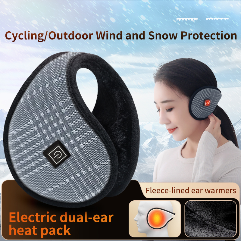 Cycling Gear Material - 加熱式イヤーマフ 防風設計で耳を暖かく保ちます 凍傷を防ぎます ポータブルで着用可能 屋外サイクリングに最適 高齢者にも適しています