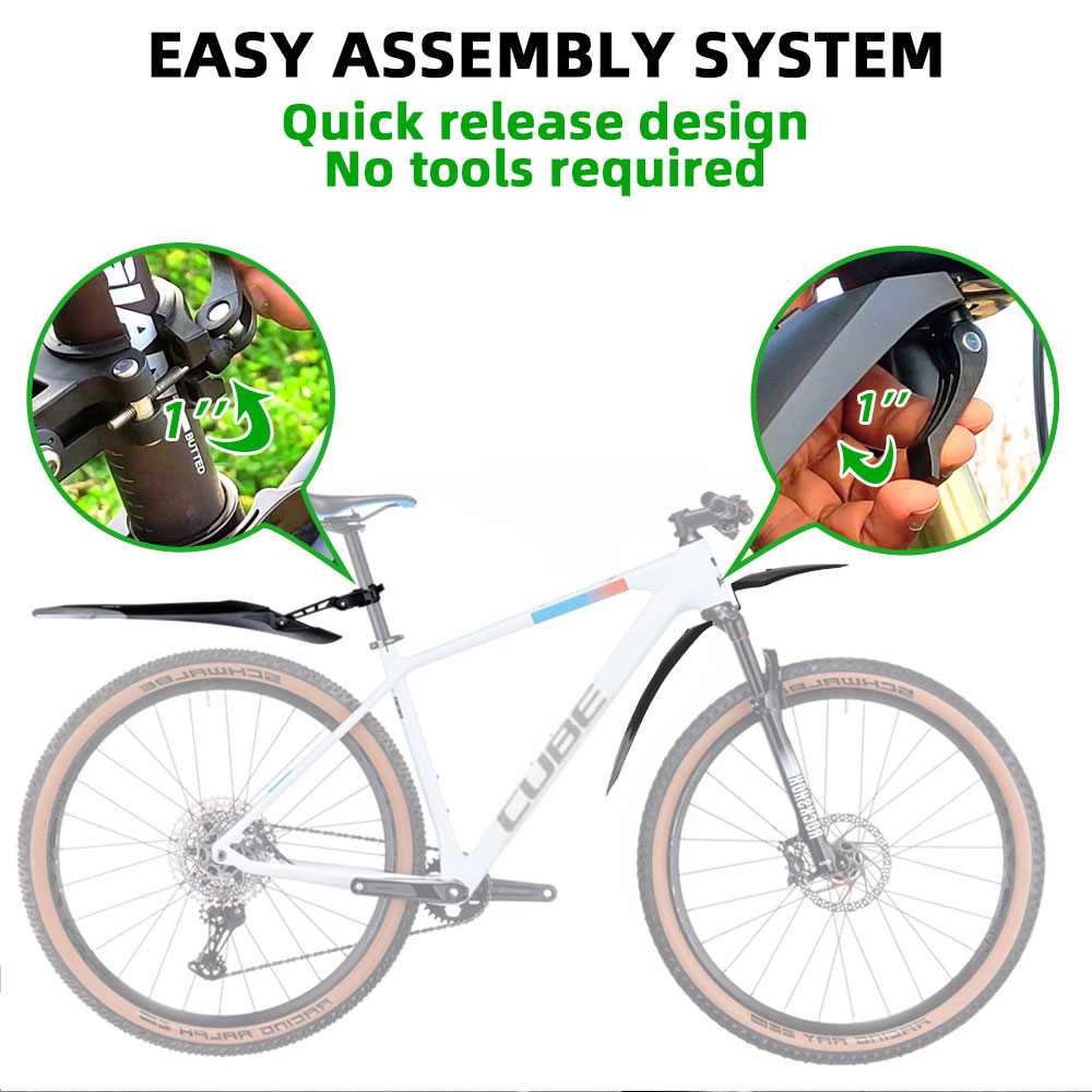 RBRL MTB自転車用マッドガード クイックリリース ワイ - Bike Fender Set のレビューと価格