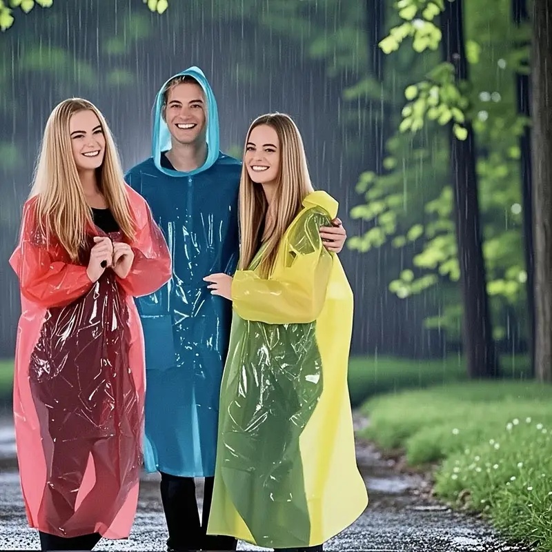 15/30枚入り ランダムカラー使い捨て透明レインポンチョ（ - Cycling Gear In Rain のレビューと価格