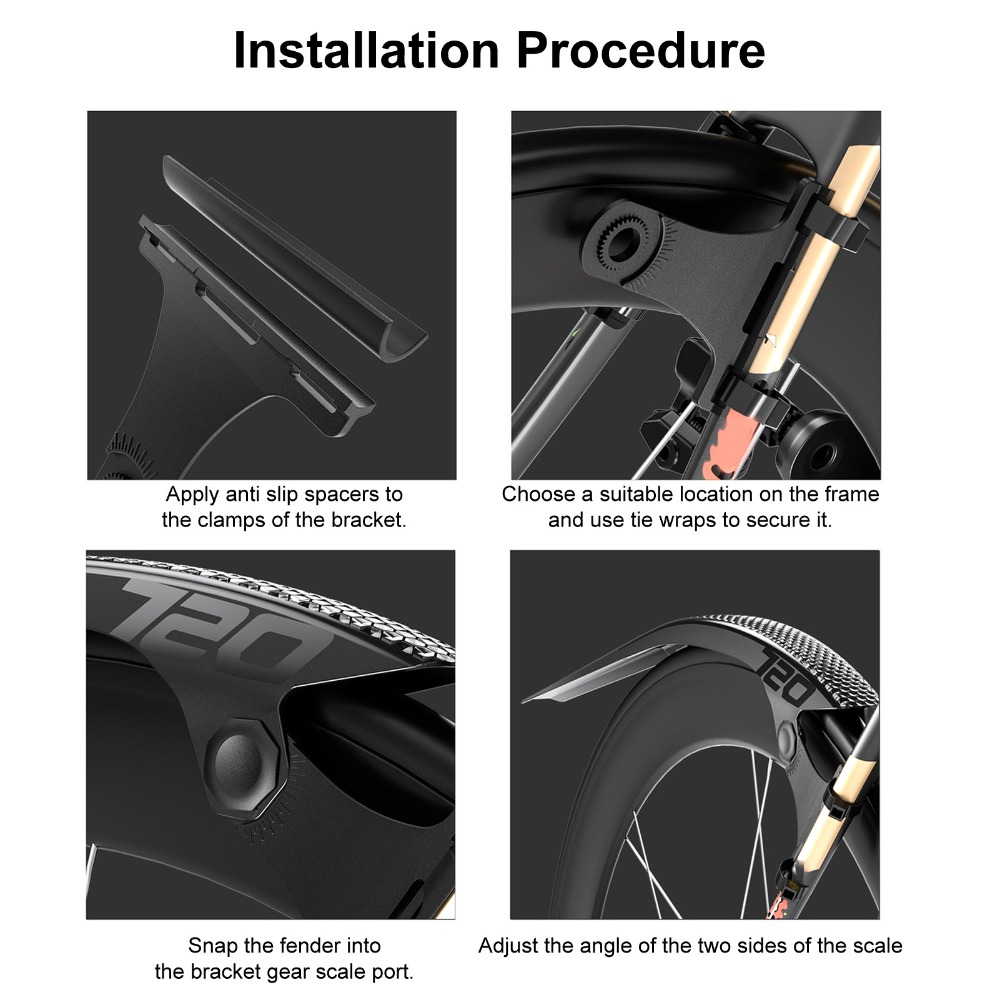 PCナイロン製ロードバイクマッドガード 軽量拡張型バイクフェ - Bike Fender Set のレビューと価格