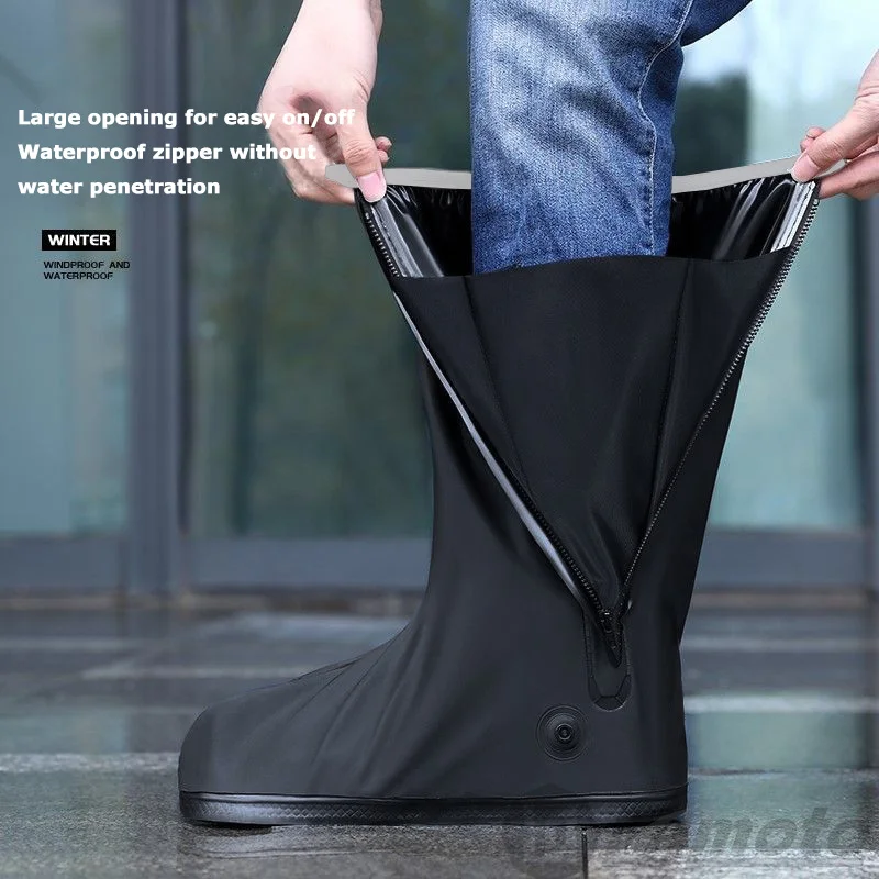 オートバイ防水反射レインブーツライディングシューズカバーアク - Cycling Gear In Rain のレビューと価格