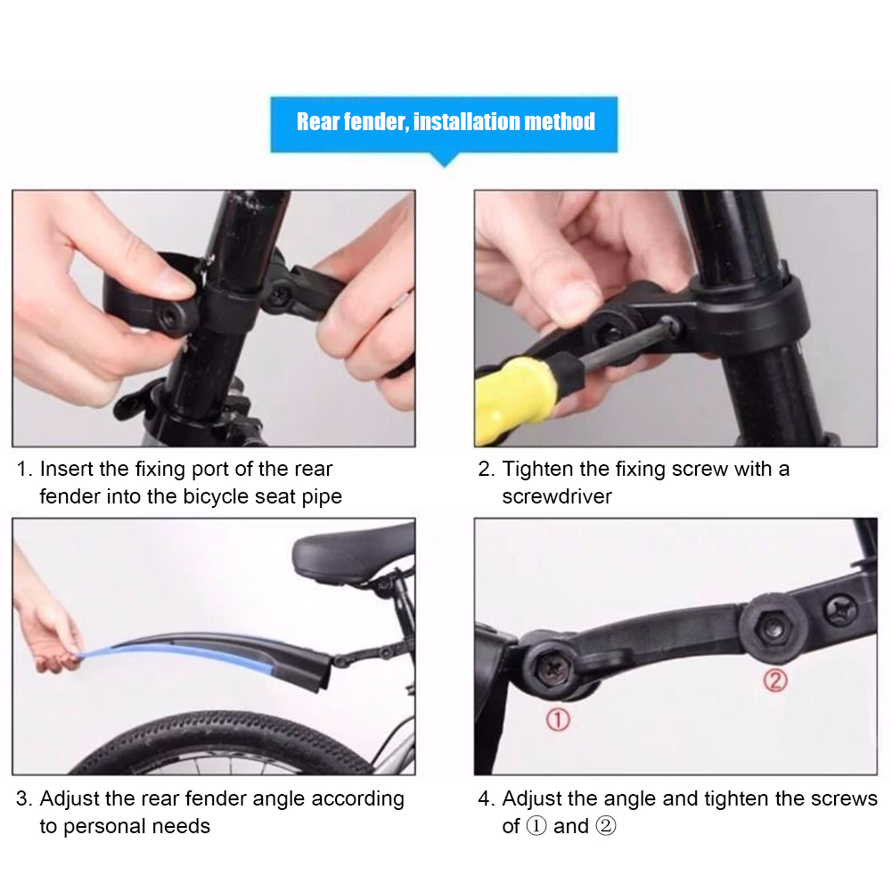 マウンテンバイクのフロントとリアのマッドガードウィングセット - Bike Fender Set のレビューと価格