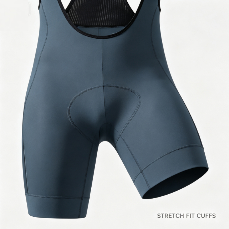 グレーブルーのサイクリングビブショーツ、黒のメッシュバックと - Cycling Gear Padding のレビューと価格